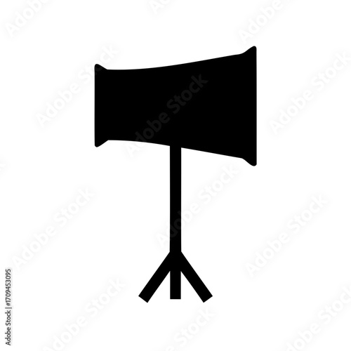 Black Silhouette of a Studio Lighting Softbox on a Tripod Stand