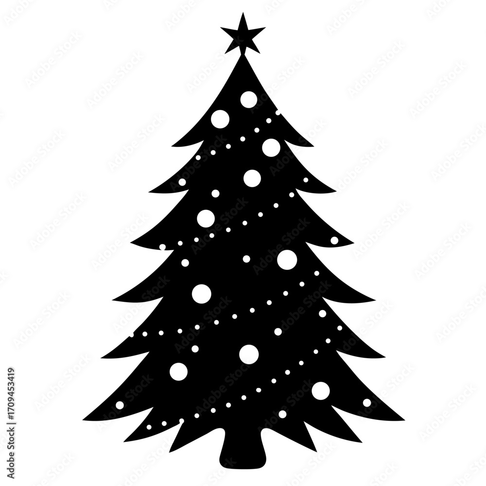 Fototapeta premium Simple Christmas Tree Silhouette Graphic
