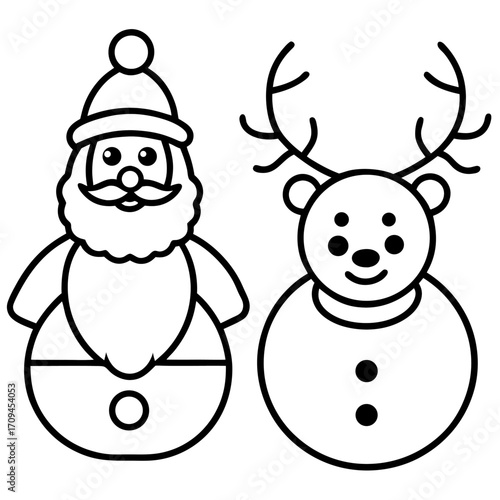 Santa And Reindeer Christmas Characters