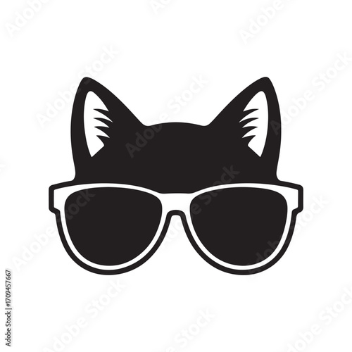 Cool Cat Head with Sunglasses Vector Illustration for Animal Lovers
