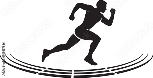 Silhouette of a person sprinting, representing athleticism and speed.