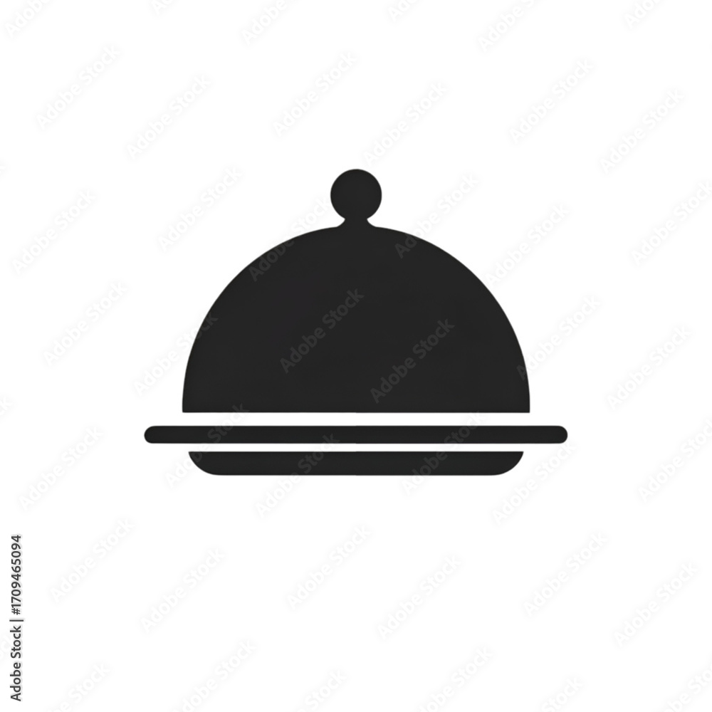 Obraz premium A sleek food cloche ready to reveal a gourmet meal, symbolizing elegance in dining and culinary art.