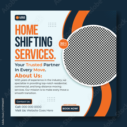 Home shifting services social media post template for your business promotion