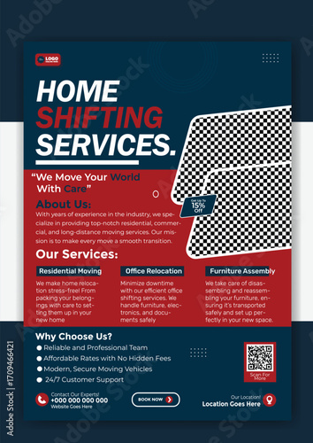 Home shifting services flyer template for your trusted partner in every move