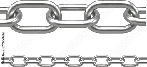 Strong metallic chain links close-up, industrial steel connection, heavy-duty hardware, security equipment, durable metal link structure, strength and durability concept