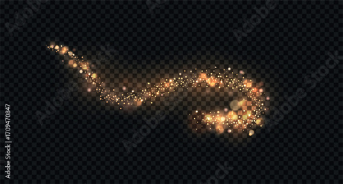 Golden dust with shine and light effects.