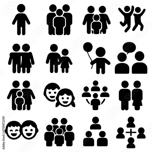 Human Icon Collection: A captivating collection of human icons offers a versatile array of graphic resources, suitable for representing diverse aspects of people.