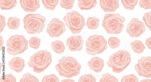 Watercolor Rose Pattern: Soft Pink Floral Background Design.