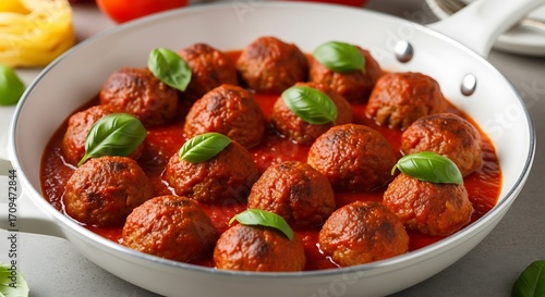 Delicious Meatballs in Tomato Sauce.