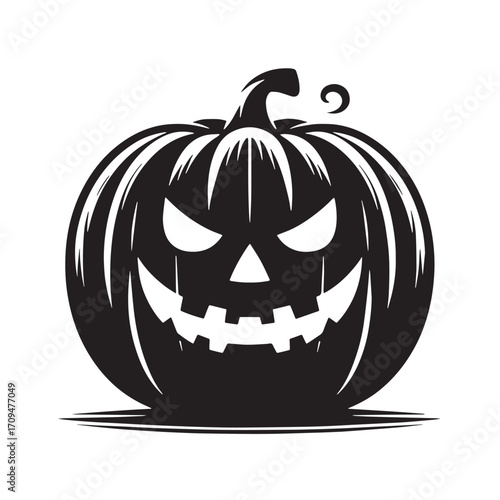 Black Ghost Flying Silhouette Vector Illustration design, Solid White Background