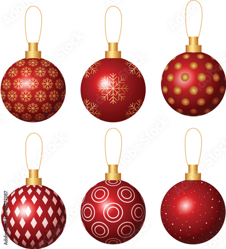 christmas balls isolated on white
