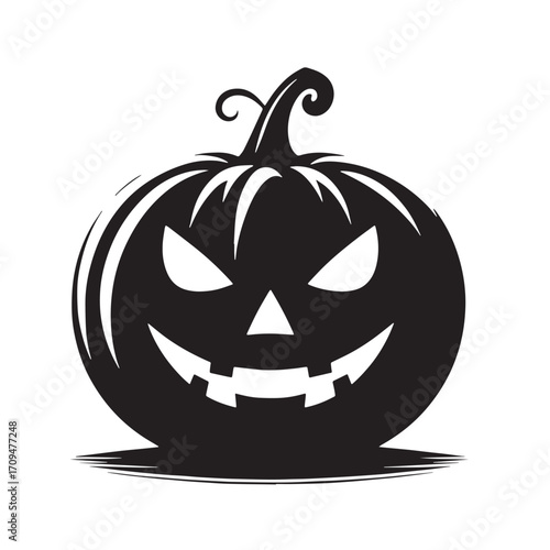 Black Ghost Flying Silhouette Vector Illustration design, Solid White Background