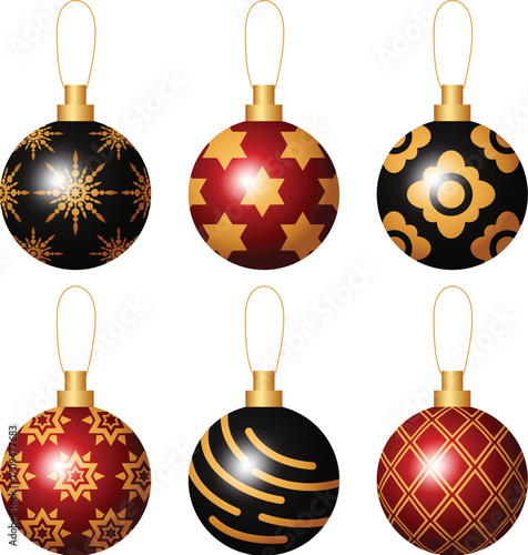 christmas balls isolated on white