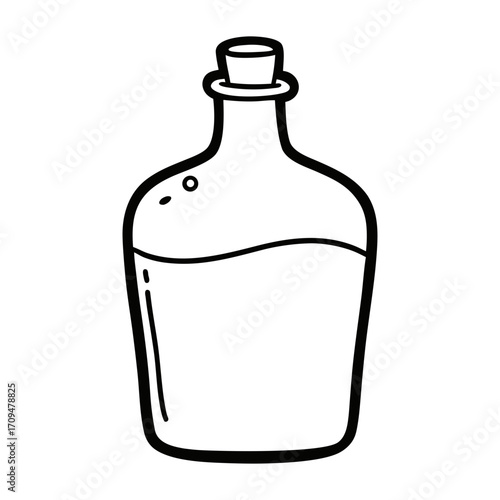 closed bottle doodle style vector art illustration