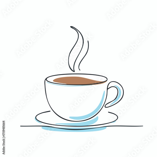 ベクター線画コーヒーカップ – カフェメニューや広告用のおしゃれ素材