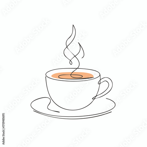 ベクター線画コーヒーカップ – カフェメニューや広告用のおしゃれ素材