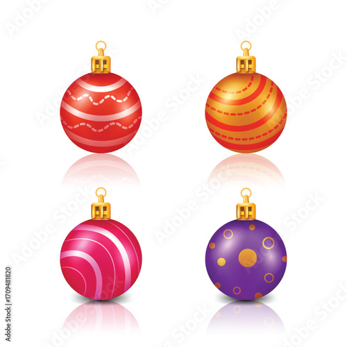 christmas balls isolated on white