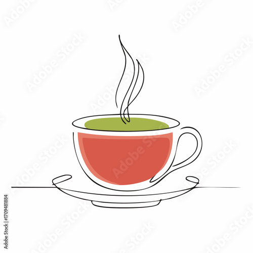 ベクター線画コーヒーカップ – カフェメニューや広告用のおしゃれ素材