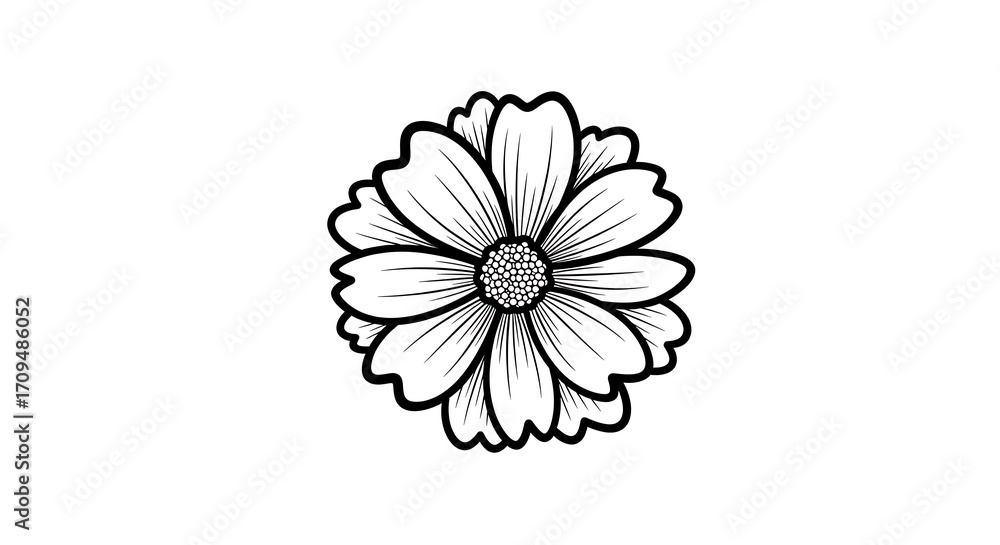 Elegant Black and White Flower Design.