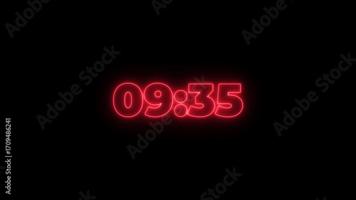 10 minutes Countdown timer with transparent background. 4K countdown animation, 10 minutes displays a timer counting down minutes and seconds. Countdown timer from 0 to 10 minute time. 