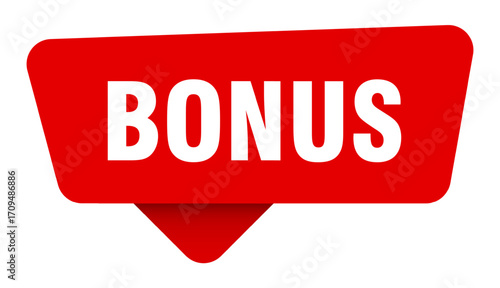 bonus red sticker isolated on transpatent background. bonus sign