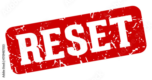 reset rectangular sign. reset stamp