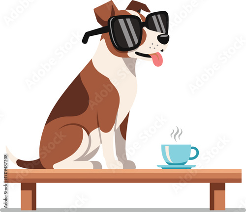 Laughing Dog with Sunglasses 2