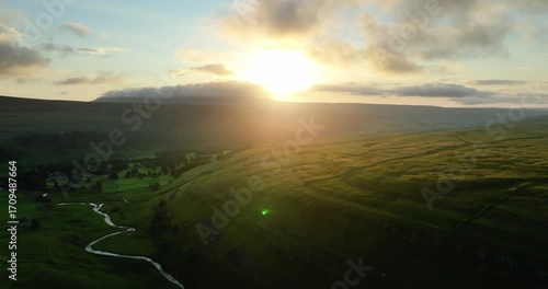 Sunrise over a valley in north England