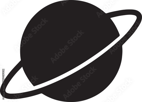 Planet silhouette vector, perfect for space, astronomy, science, and cosmic design projects.