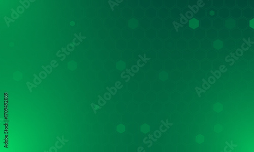 Green hexagonal gaming vector background. Technological hexagon grid pattern.