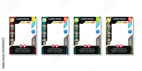 Game card frame template set collection