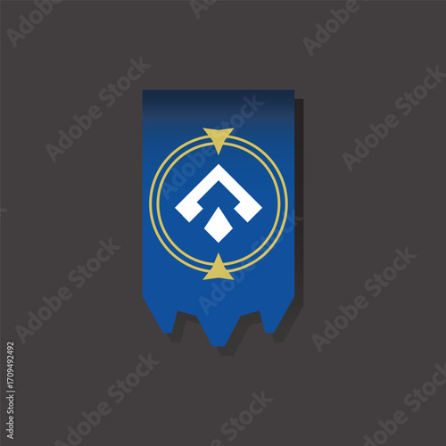 Blue Banner with modern symbol