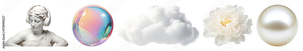 Obraz premium PNG Elegant elements with classical beauty, element set on transparent background