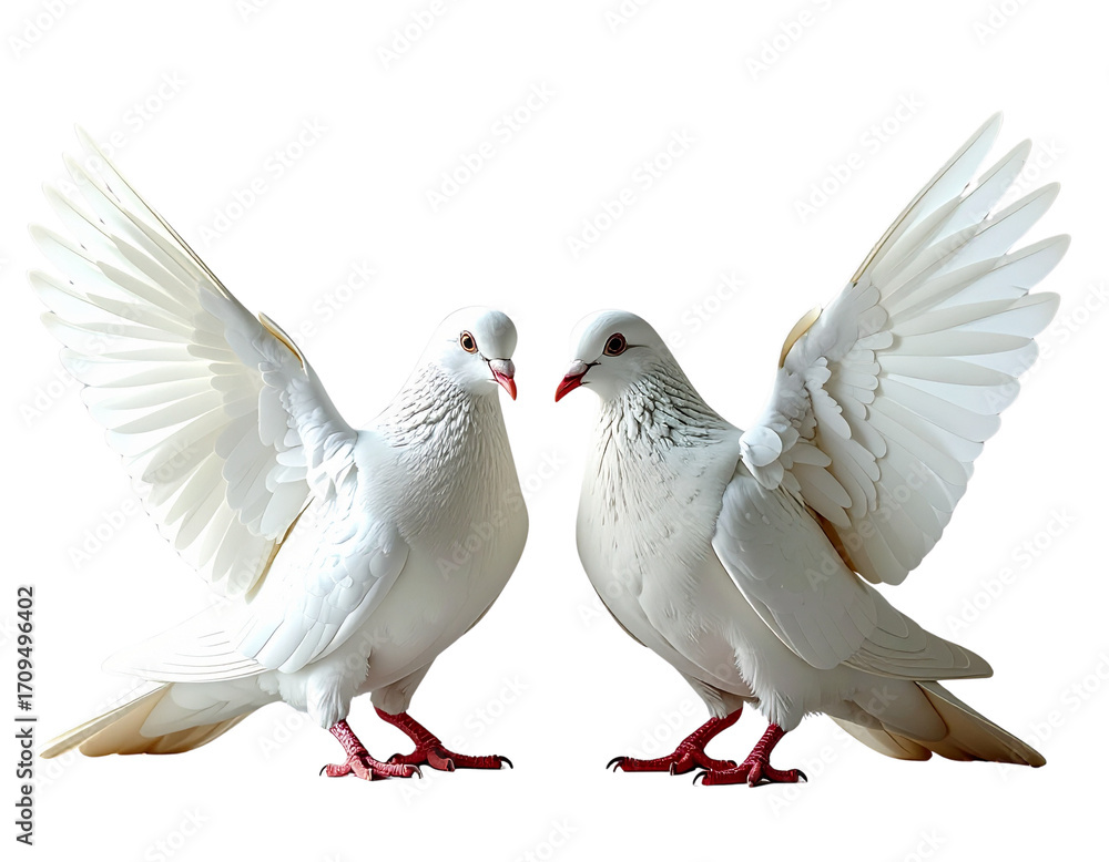 Obraz premium PNG Two white pigeon animal bird dove
