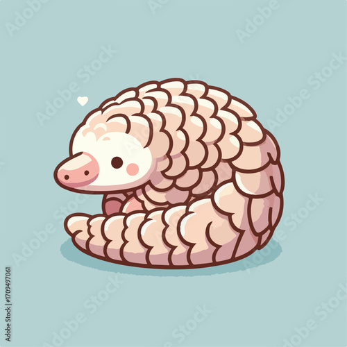 flat illustration of a pangolin