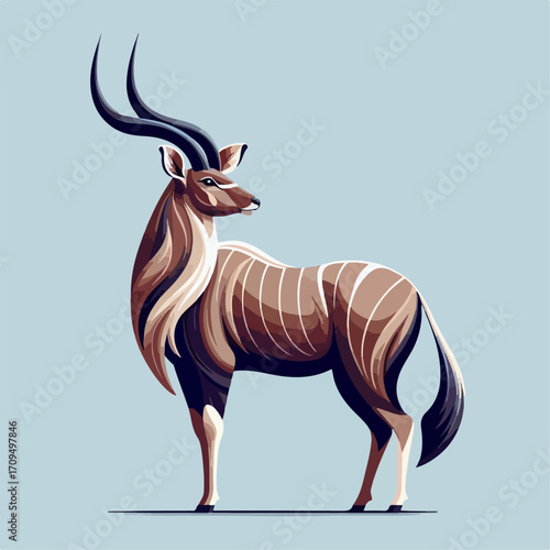 flat illustration of an antelope