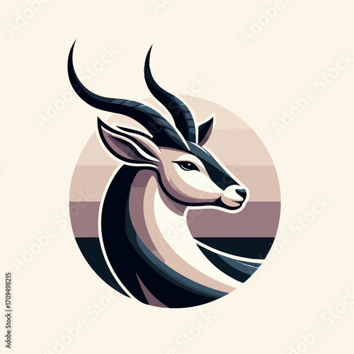 flat illustration of an antelope