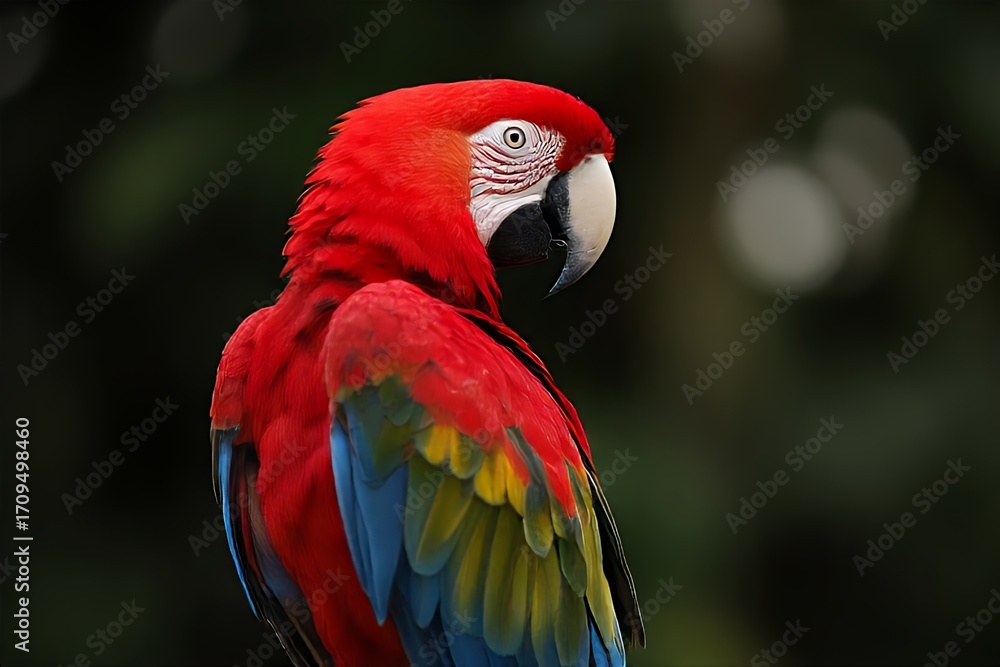 Obraz premium ** Scarlet Macaw Profile Portrait