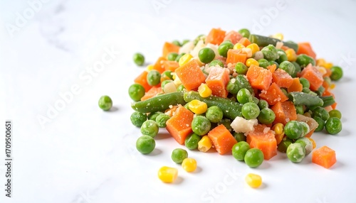 Colorful mixed frozen vegetables