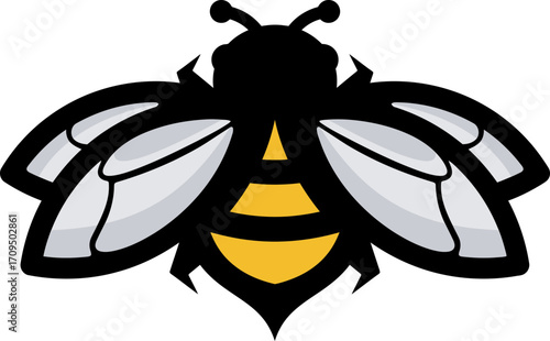 Cute Cartoon Bee Illustration.