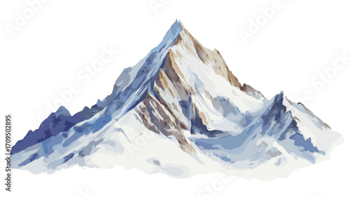 Zugspitze. Zugspitze watercolor vector illustration