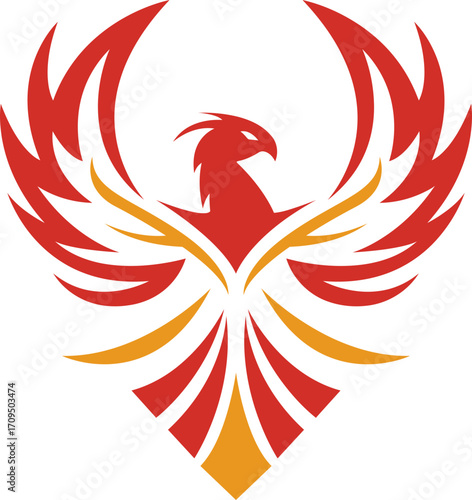 Phoenix bird logo design concept.