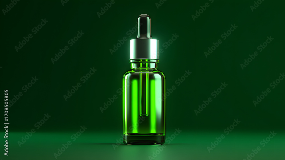 Naklejka premium bottle of green liquid serum