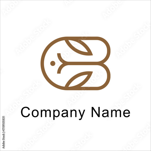 CB line logo design vector illustration on nature concept