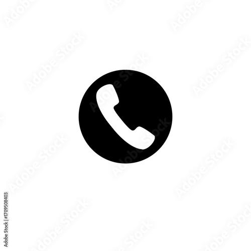 Phone Call Icon Simple black and white design for communication and contact, ideal for apps and websites