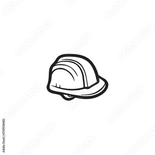 Safety First Illustrative Construction Helmet Symbol for Workplace Security