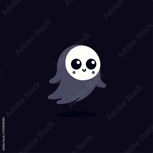 flat illustration of casper ghost flying