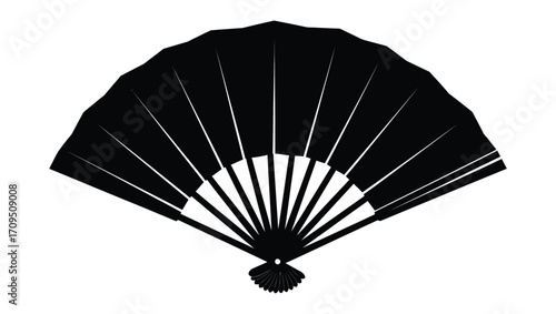 Elegant Silhouette of a Hand Fan A Symbol of Tradition and Grace