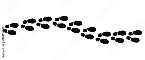Human Footprints Trail Vector Set – Barefoot, Shoe Tread, Footstep Icons and Silhouette Collection