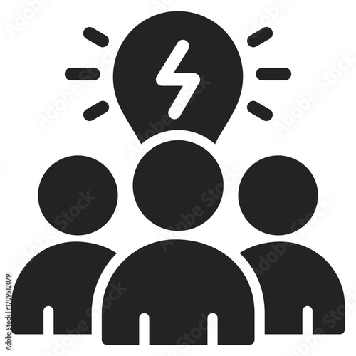Brainstorm  Icon Solid Style Vector Illustration 